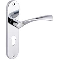 Designer Levers Marvel Door Handles Polished Euro Lock (Pair) in Chrome