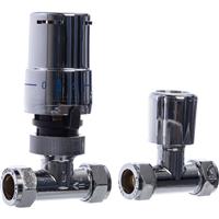 Tower Plumbing Tower Plated TRV & Lockshield 10 & 15mm Straight in Chrome Brass