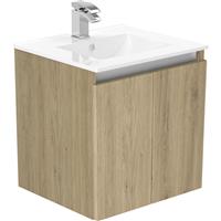 Newland Double Door Wall Hung Vanity Unit With Basin Natural 500mm in Oak MFC