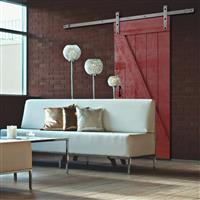 Coburn Flat Track 100 Straight Hanger System One Door 1000mm - Stainless Steel Finish in Silver Nylon/Steel