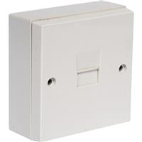 Telephone Socket Surface Slave in White