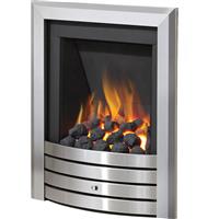Be Modern Flare Slimline Manual Control Gas Fire 16" Inlet - Brushed Steel Fascia in Silver
