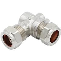 Flume 90deg Isolating Valve Nickel Plated 15mm in Chrome Brass