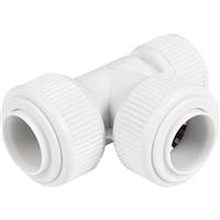 Unbranded Reducing Tee 22 x 15 x 22mm in White Plastic