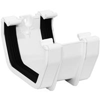 Aquaflow 114mm Square Line Union Bracket in White PVCU
