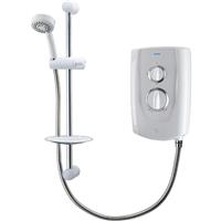 Triton Showers Triton T5+ Electric Shower 9.5kW in White Stainless Steel