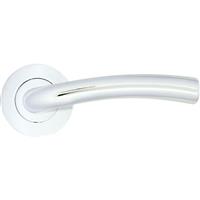 Stanza Seville Lever on Rose Door Handles Polished (Pair) in Chrome Aluminium
