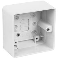 MK Moulded Box 1 Gang 40mm in White Plastic