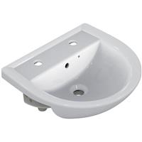 Armitage Shanks Sandringham 21 Semi-Recessed Basin 50cm 2 Tap Hole in White Ceramic