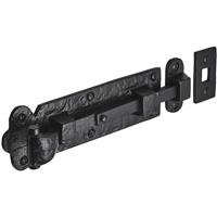 Old Hill Ironworks smiths Straight Surface Bolt 204mm in Black Stainless Steel