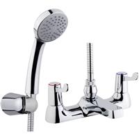 Ebb and Flo Ebb + Flo Contract Lever Taps Bath Shower Mixer in Chrome Rubber/Steel