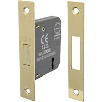 Perry 3 Lever Mortice Deadlock 63mm Electro in Brass