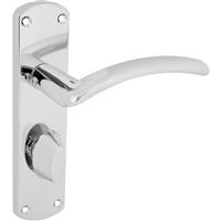 Serozzetta Tres Door Handles Bathroom Polished (Pair) in Chrome