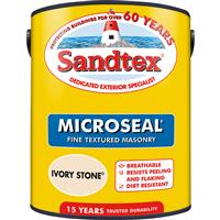 Sandtex Fine Textured Masonry Paint 5L Ivory Stone in Cream