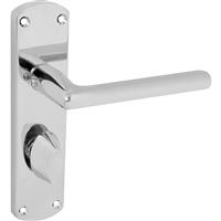 Serozzetta Uno Door Handles Bathroom Polished (Pair) in Chrome