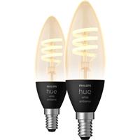 Philips Hue LED Filament Smart Bulb E14 350lm 4.4W (2 Pack) in white