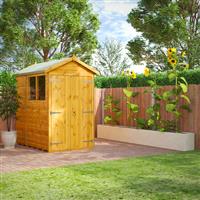Powersheds Power Apex Shed 6' x 4' Double Door in Natural Timber