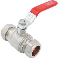 Made4Trade Lever Ball Valve 22mm Red in Chrome