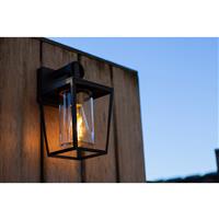 Lutec West Wall Light IP44 in Black Heavy-Duty Aluminium