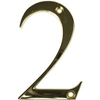 Fab and Fix Fab & Fix Hardex Door Numeral 2 in Gold Zinc