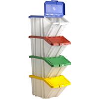 Barton Robust 50L Storage Bins 345 x 400 x 635mm (4 Pk)