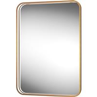 Sensio Aspect Rectangular LED Bathroom Mirror Cool White Brushed 700 x 500mm in Brass Mirrored Glass