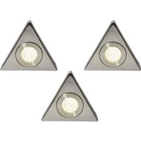 Culina Fonte 240V LED Triangle Under Cupboard Light 3 x 1.5W 140lm lights (3 Pack) in Nickel