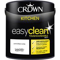 Crown Easyclean Kitchen Emulsion Paint 2.5L in Pure Brilliant White