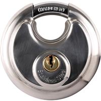 Disc Padlock 70 x 9.5 x 19mm in Silver Stainless Steel