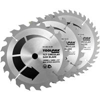 Toolpak TCT Circular Saw Blades 190 x 16mm (3 Pack) Steel