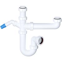 Viva Bowl & Half Sink Kit 1 1/2" in White Plastic