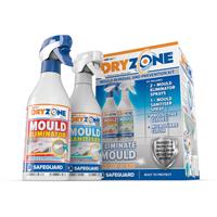Safeguard Dryzone Mould Remover and Prevention Kit (3 x 450ml Spray) 450ml Rubber