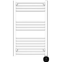 TCP Smart WiFi Fixed Pre-Filled Towel Radiator 800 x 500mm 500w in White Steel