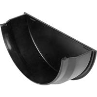 Aquaflow 112mm Half Round Stop End Internal in Black PVCU