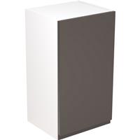 Kitchen Kit Flatpack J-Pull Kitchen Cabinet Wall Unit Super Gloss 400mm in Graphite MFC