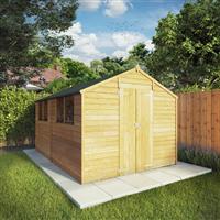 Mercia Overlap Apex Shed 12' x 8' in Brown Timber