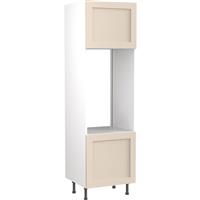 Kitchen Kit Flatpack Shaker Kitchen Cabinet Tall Double Oven Unit Ultra Matt 600mm in Cashmere MFC