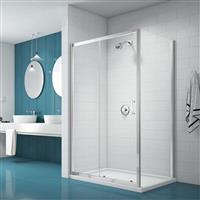 Merlyn NIX Sliding Shower Enclosure Door and Side Panel 1400 x 800mm in Chrome Toughened Safety Glass