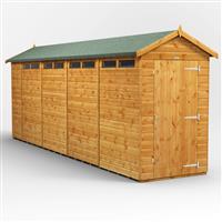 Power Apex Security Shed 18' x 4' in Natural Timber