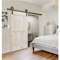 Coburn Flat Track 100 Wagon Wheel Hanger One Door System 1000mm - Finish in Black Nylon/Steel