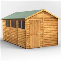 Power Overlap Apex Shed 14' x 8' in Natural Timber