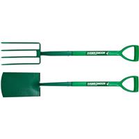 Hawksmoor Twin Pack Spade and Fork (2 Pack) in Green Carbon Steel