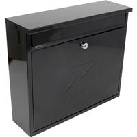 Burg-Wachter Rectangular Post Box in Black Steel