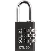 Squire Tough Combination Padlock 30 x 5 x 26mm in Black