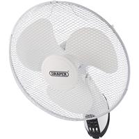 Draper Oscillating Wall Mounted Fan with Remote Control 16"/400mm 3 Speed 230V