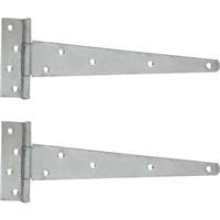 GateMate Weighty Scotch Tee Hinges 300mm Galvanised (2 Pack) in Silver Galvanised Steel