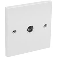 Axiom TV Socket Single in White Plastic