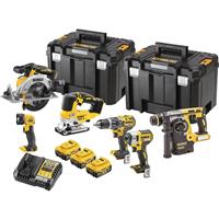 DeWalt 18V XR 18V Brushless 6 Piece Kit 3 x 5.0Ah in Yellow