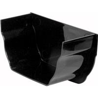 Aquaflow 120mm Ogee Stop End Internal in Black PVCU