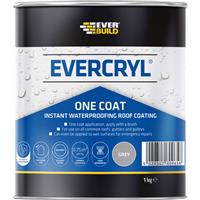 Everbuild Evercryl Roof Repair 1kg One Coat in Grey Plastic